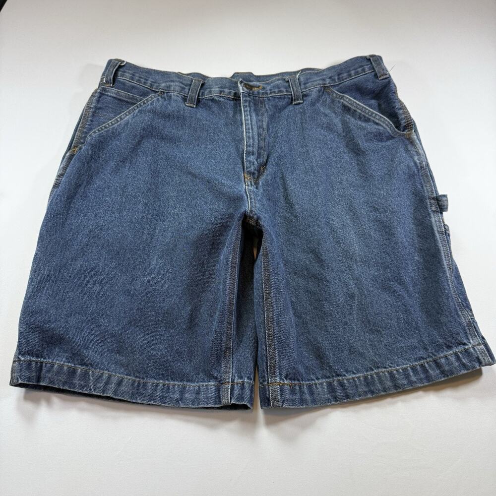 Vintage Faded Glory Carpenter Workwear 10” Inseam Jorts Shorts - Blue Mns 38”
